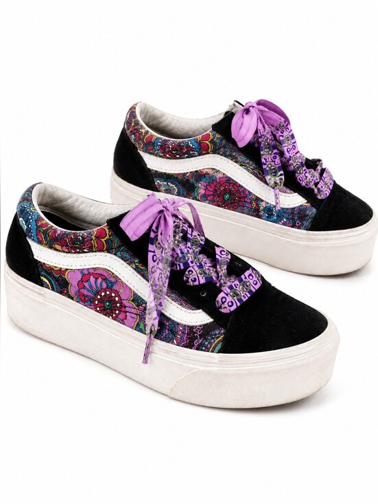 Vans Shoes - Vans OId Skool Stackform Paisley Floral Sneakers Womens Platform US Size 7.5